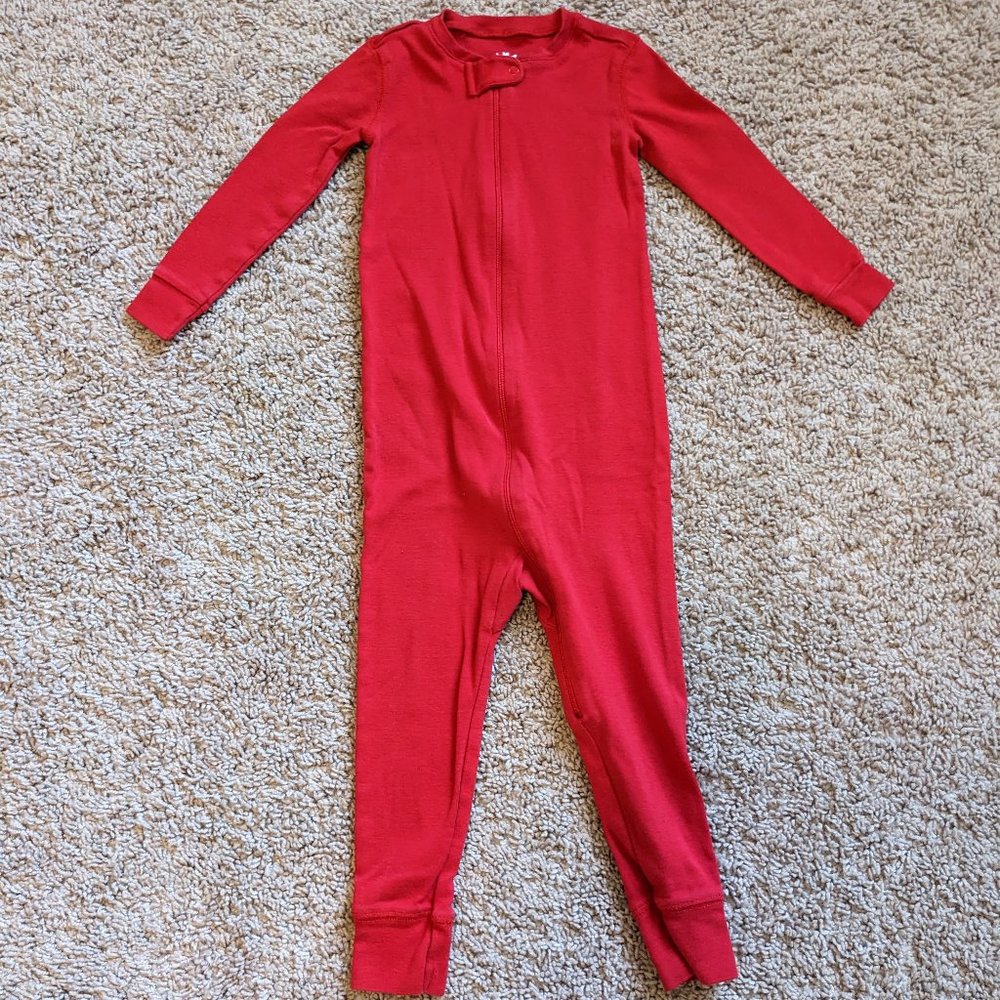 Primary Kids Signature Baby Organic Zip Romper Size 18-24 Months in Cherry